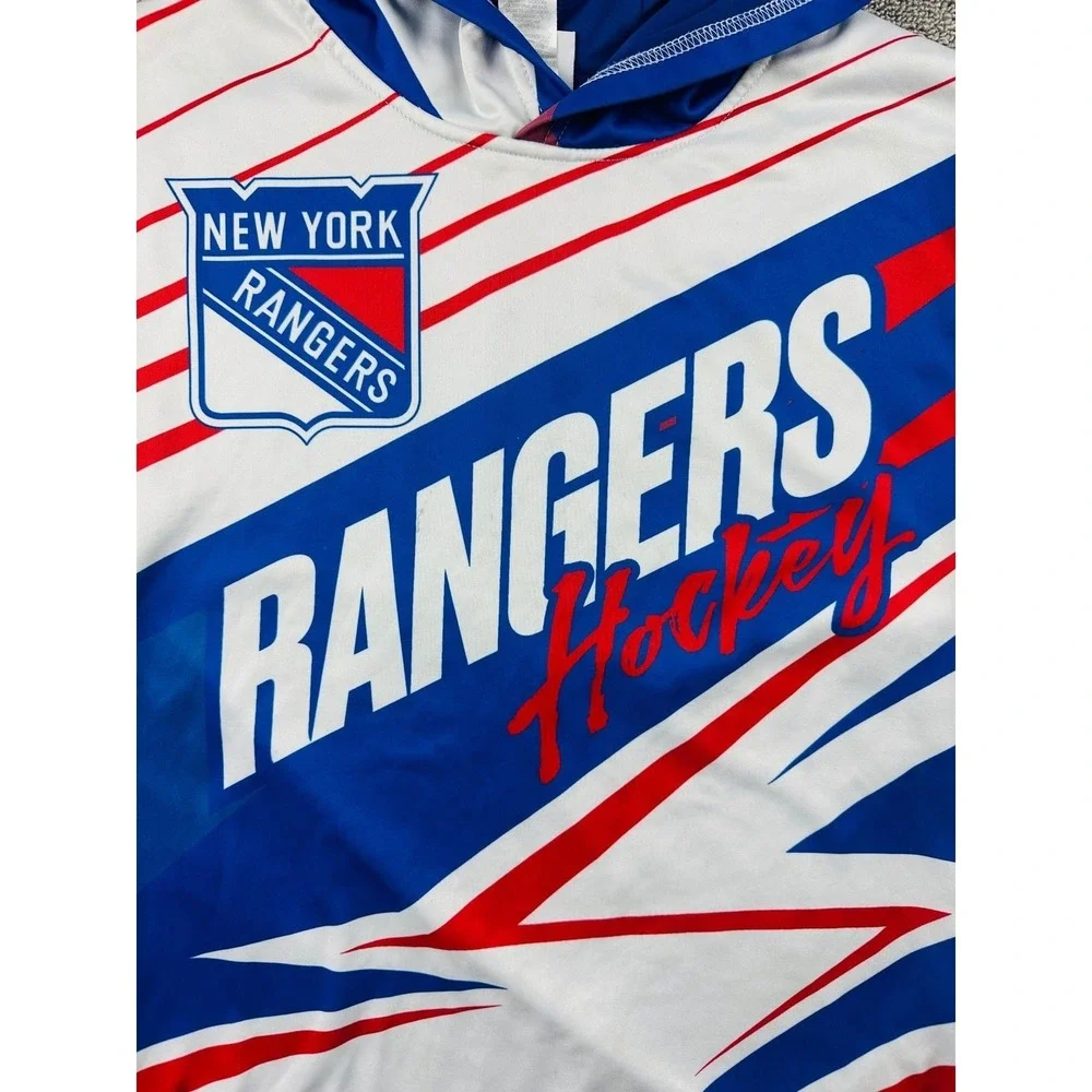 NHL Hoodie Youth L (14/16) Multi Color New York Rangers Hockey Sporty Activewear